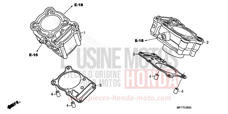 CYLINDRE de TRANSALP ABS PEARL CONCOURS BLACK (NHA65) de 2010